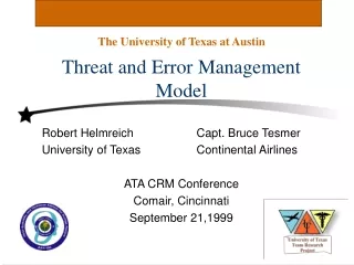 Threat and Error Management Model