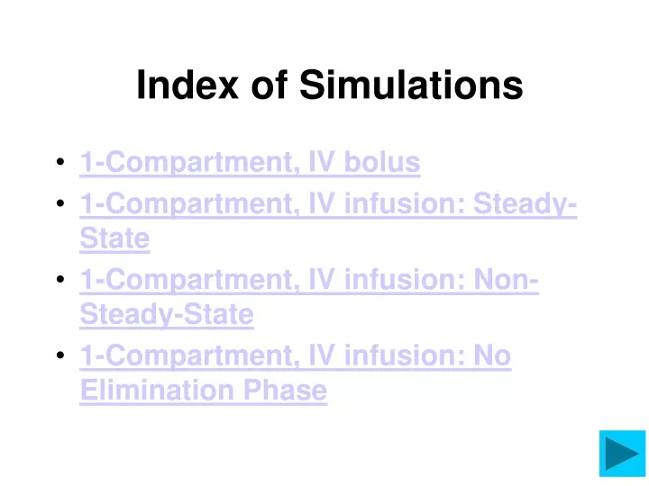 index of simulations