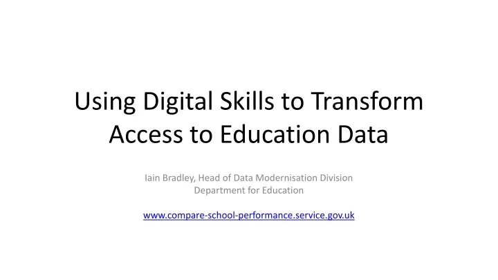 using digital skills to transform access to education data