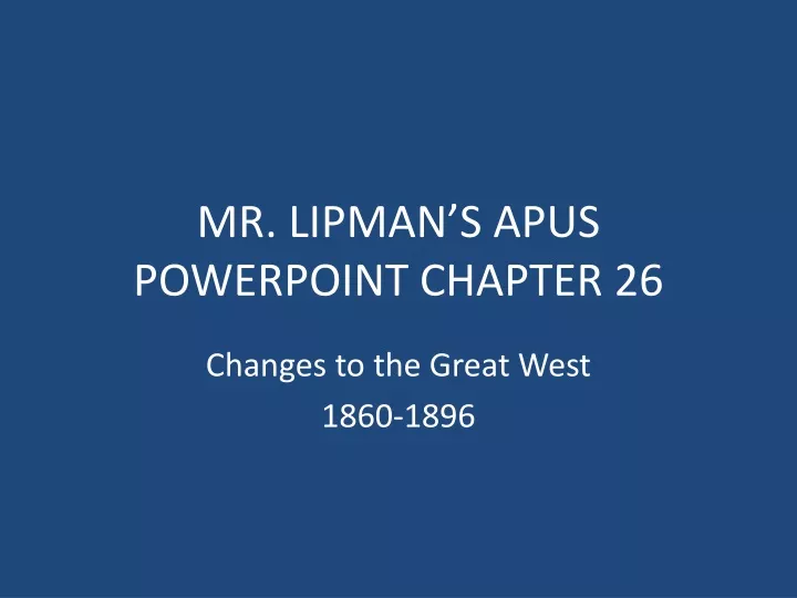 mr lipman s apus powerpoint chapter 26