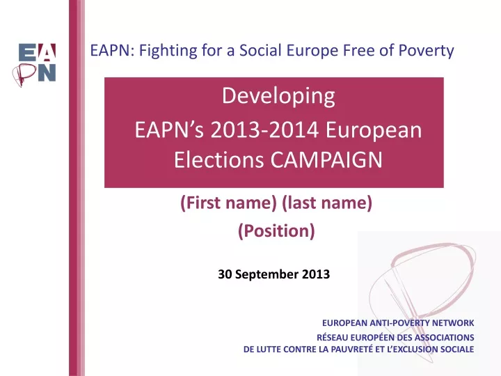 eapn fighting for a social europe free of poverty