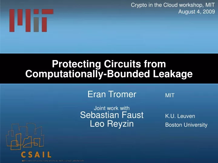 protecting circuits from computationally bounded leakage