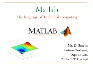 Matlab  The language of Technical computing