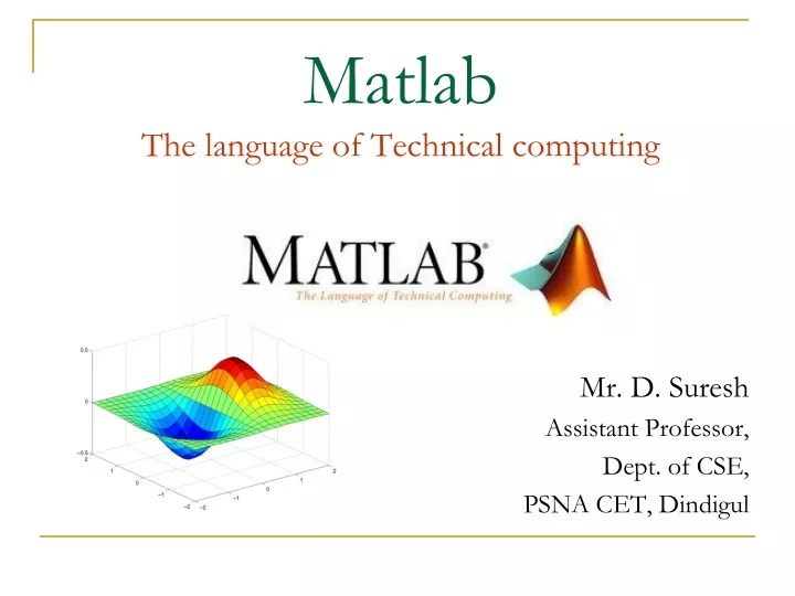 matlab the language of technical computing