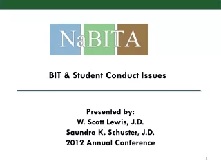 BIT &amp; Student Conduct Issues