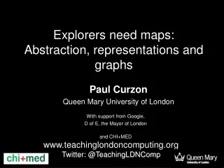 Explorers need maps:  Abstraction, representations and graphs
