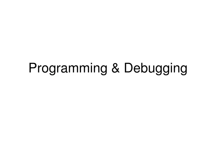 programming debugging