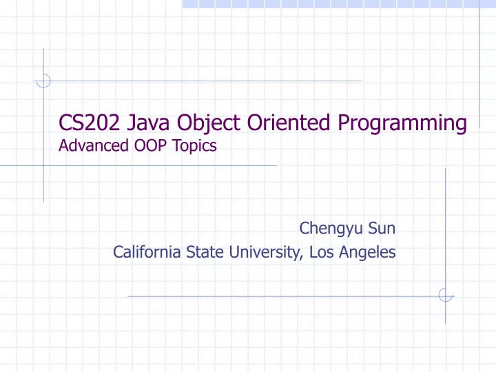 cs202 java object oriented programming advanced oop topics