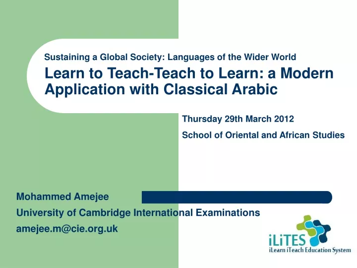learn to teach teach to learn a modern application with classical arabic