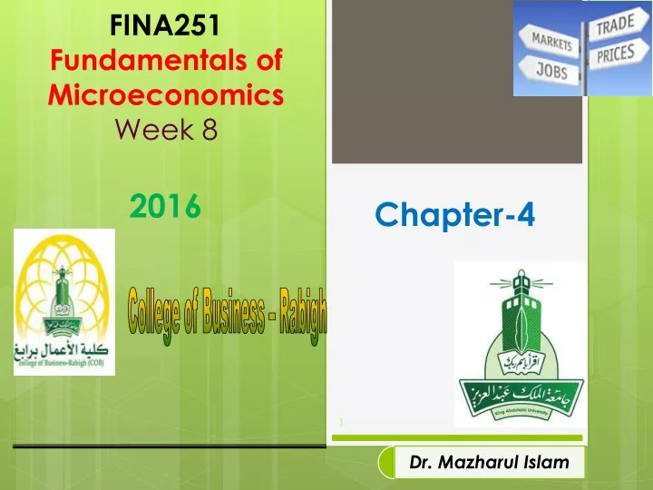 fina251 fundamentals of microeconomics week 8 2016