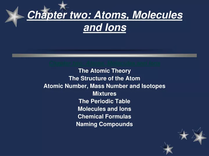 chapter two atoms molecules and ions