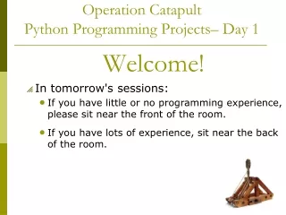 Operation Catapult  Python Programming Projects– Day 1