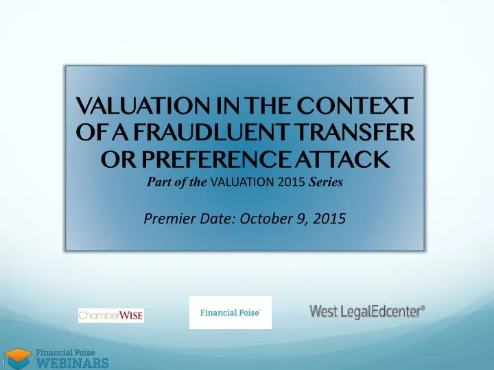 valuation in the context of a fraudluent transfer