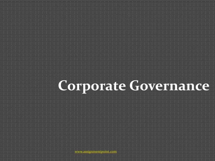 corporate governance