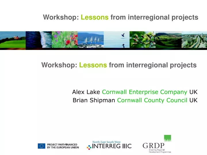 workshop lessons from interregional projects