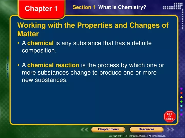 section 1 what is chemistry