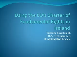 Using the EU’s Charter of Fundamental Rights in Ireland