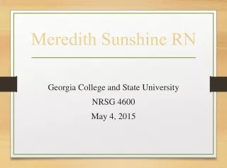 Meredith Sunshine RN
