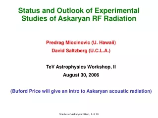 Status and Outlook of Experimental Studies of Askaryan RF Radiation