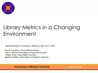 Library Metrics in a Changing Environment