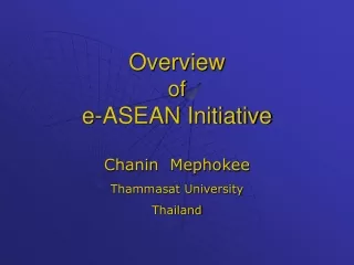 Overview of e-ASEAN Initiative