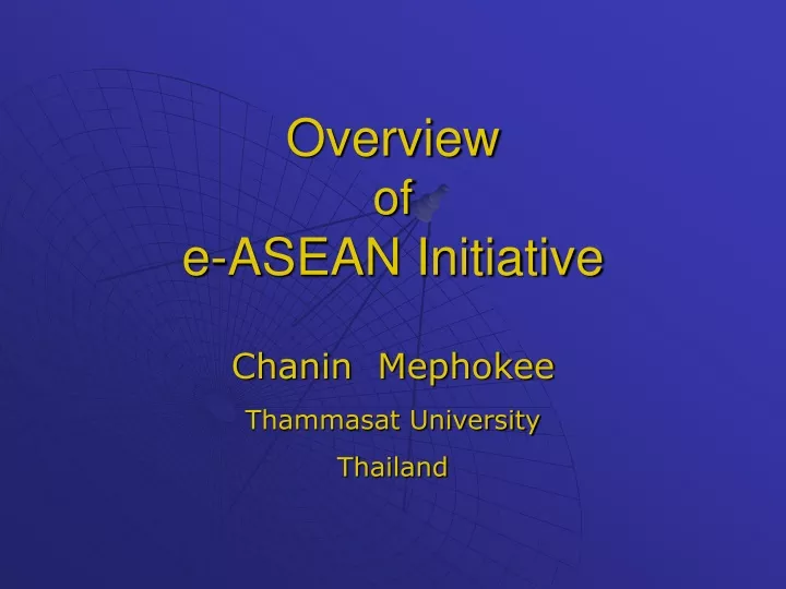 overview of e asean initiative