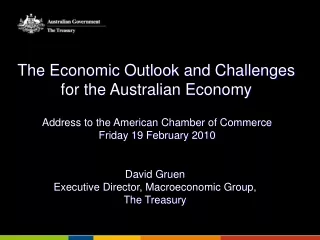 The Economic Outlook and Challenges for the Australian Economy