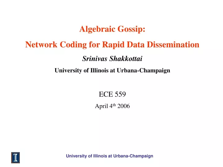 algebraic gossip network coding for rapid data