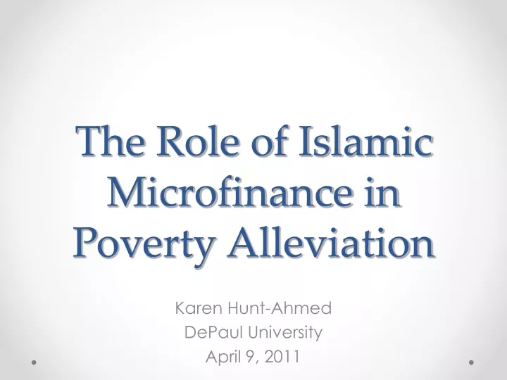 the role of islamic microfinance in poverty alleviation