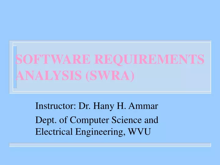 software requirements analysis swra