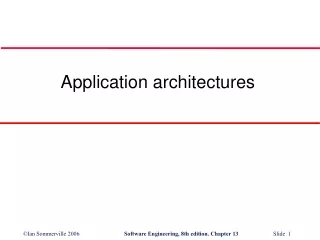 Application architectures