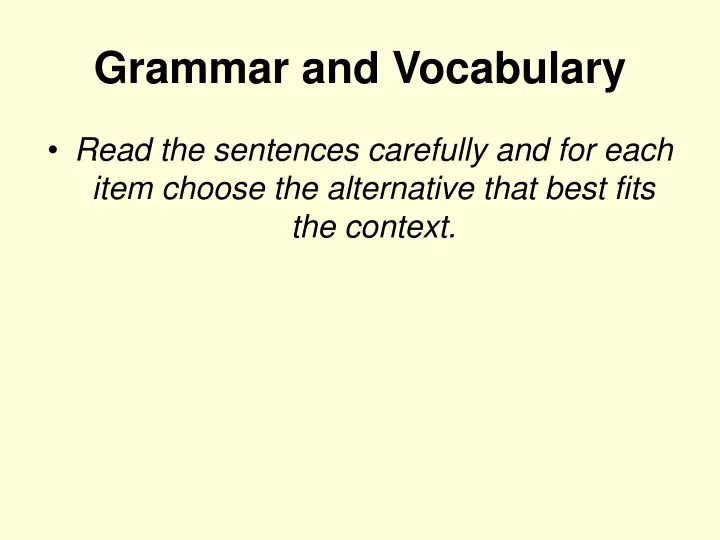 grammar and vocabulary