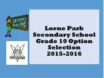 Lorne  Park Secondary School Grade 10 Option Selection 2015-2016