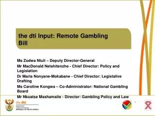the dti Input: Remote Gambling  Bill