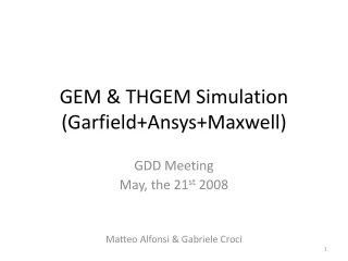 GEM &amp; THGEM Simulation (Garfield+Ansys+Maxwell)