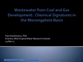 Wastewater from Coal and Gas Development:  Chemical Signatures in the Monongahela Basin