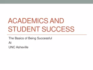Academics and Student Success