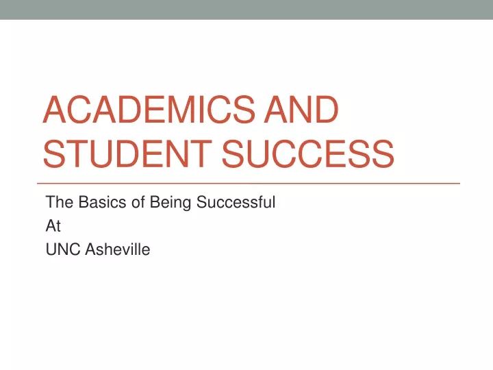 academics and student success