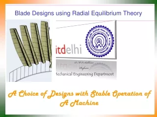 Blade Designs using Radial Equilibrium Theory