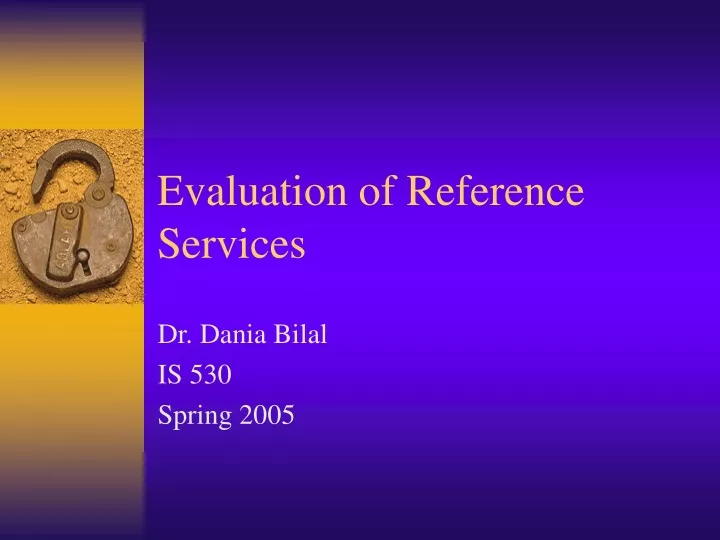 evaluation of reference services