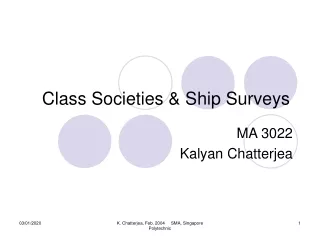 Class Societies &amp; Ship Surveys