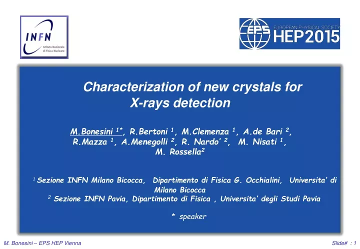 characterization of new crystals for x rays