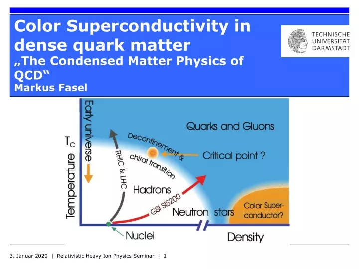 color superconductivity in dense quark matter