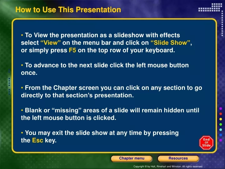 how to use this presentation
