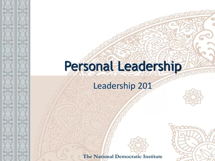 personal leadership