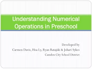 Understanding Numerical Operations in Preschool