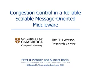 Congestion Control in a Reliable Scalable Message-Oriented Middleware