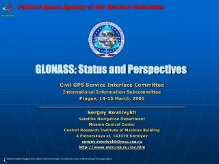 GLONASS: Status and Perspectives