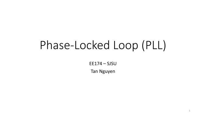 phase locked loop pll