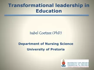 Isabel Coetzee (PhD) Department of Nursing Science University of Pretoria